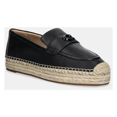 Coach bőr espadrilles Camilla fekete, platformos, CR045