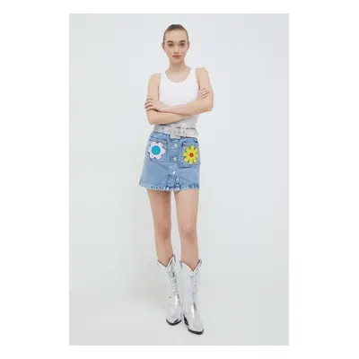 Moschino Jeans farmer szoknya mini, harang alakú