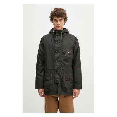 Barbour viaszos parka Field Wax Parka zöld, átmeneti, MWX2349