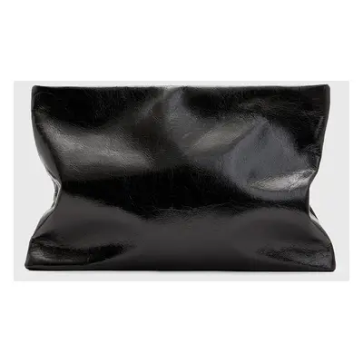 AllSaints bőr borítéktáska BETTINA CLUTCH fekete, W393XB