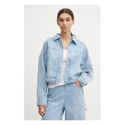 adidas Originals farmerdzseki Femme Galore Denim Rhinestone Jacket női, átmeneti, JN3021