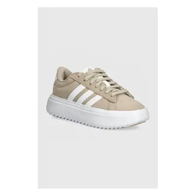 adidas velúr sportcipő Grand Court Platform bézs, IH2408