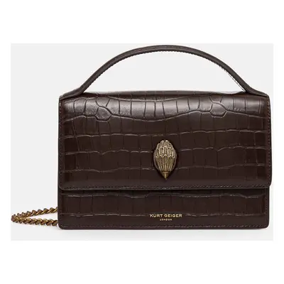 Kurt Geiger London bőr táska BOND TOP HANDLE BAG barna