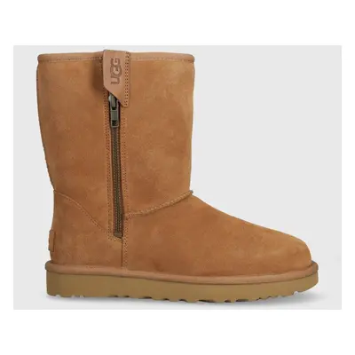 UGG velúr hócipő Classic Short Bailey Zip barna