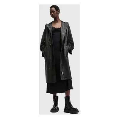 AllSaints bőrkabát KELSEA LEA COAT női, fekete, átmeneti, W028LB