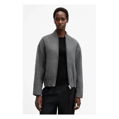 AllSaints bomber dzseki gyapjú keverékből HACKNEY szürke, átmeneti, W012OB