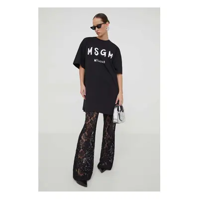 MSGM pamut ruha fekete, mini, oversize