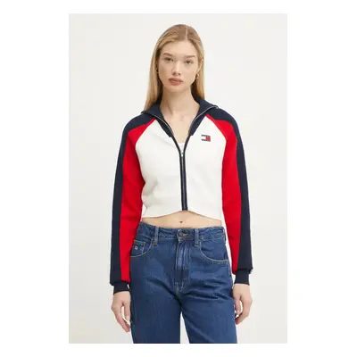 Tommy Jeans kardigán gyapjú keverékből bézs, könnyű, DW0DW19338