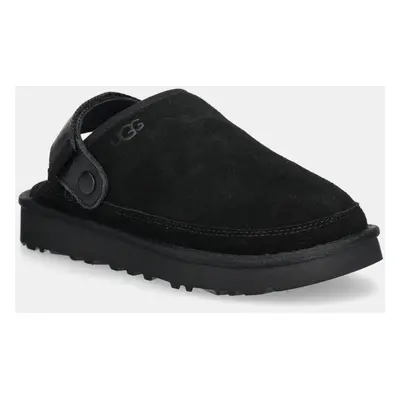 UGG papucs velúrból Goldencoast Clog II fekete, férfi, 1166915-BLK