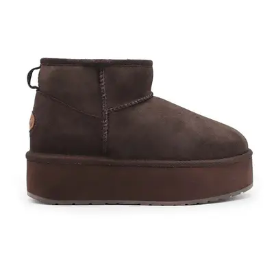 Emu Australia velúr hócipő Stinger Micro Flatform barna, W13082.CHOC