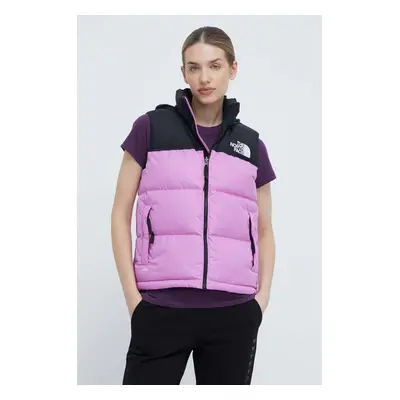 The North Face pehelymellény RETRO NUPTSE VEST lila, női, téli, NF0A3XEPQIX1