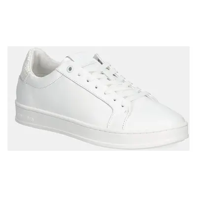 Calvin Klein bőr sportcipő LOW TOP LACE UP WOVEN fehér, HM0HM01767