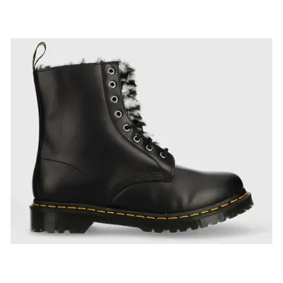 Dr. Martens bőr bakancs Serena fekete, női, téliesített, lapos talpú, DM27787001