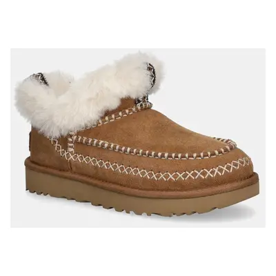 UGG velúr hócipő Classic Ultra Mini Alpine barna, 1158224-CHE