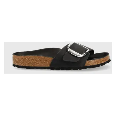 Birkenstock bőr papucs Madrid fekete, női