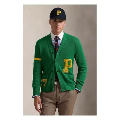 Polo Ralph Lauren pamut kardigán Longsleeve zöld