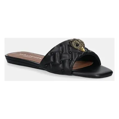 Kurt Geiger London bőr papucs Kensington Flat Sandal fekete, női