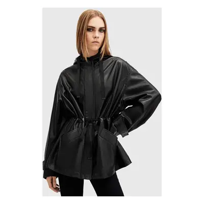 AllSaints bőrdzseki KELSEA LEA JACKET női, fekete, átmeneti, W027LB