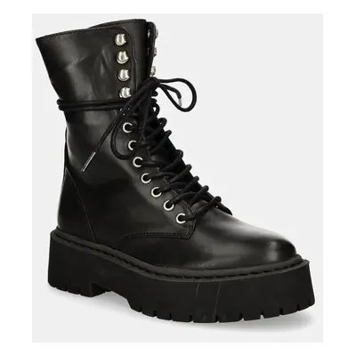 Steve Madden bőr bakancs Skywen fekete, női, platformos, SM11003283