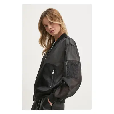 Dkny bomber dzseki női, fekete, átmeneti, P4JC7WA5