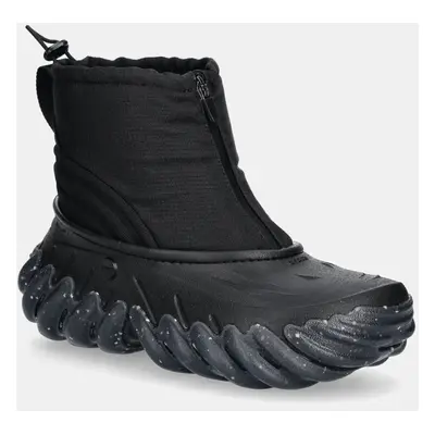 Crocs cipő Echo Boot Z Shield fekete, női, enyhén téliesített, lapos talpú