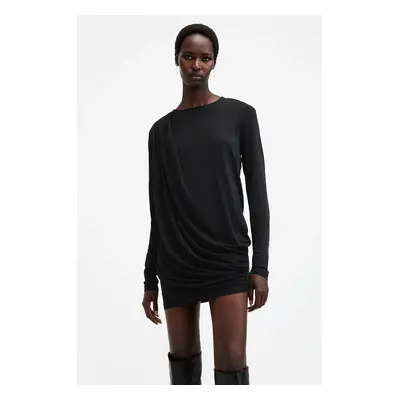 AllSaints ruha DEVIN fekete, mini, oversize, W160DB