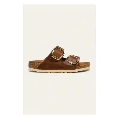 Birkenstock bőr papucs Arizona Big Buckle barna, női