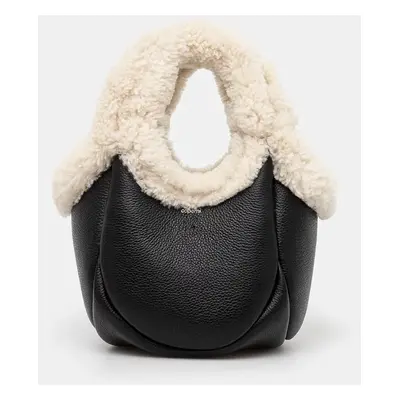 Coperni bőr táska Shearling Mini Bucket Swipe Bag fekete, COPBA69840S