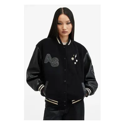 AllSaints bomber dzseki VALERIA férfi, fekete, átmeneti, W094LB