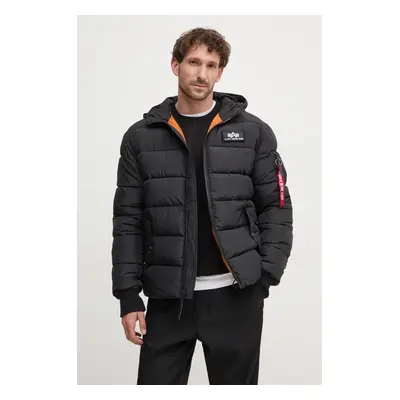 Alpha Industries rövid kabát Hooded Puffer Alpha FD férfi, fekete, téli