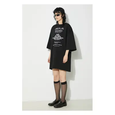 Fiorucci pamut póló Invitation Print Oversized T-Shirt fekete, nyomott mintás, U01FPTSH107CJ01BK