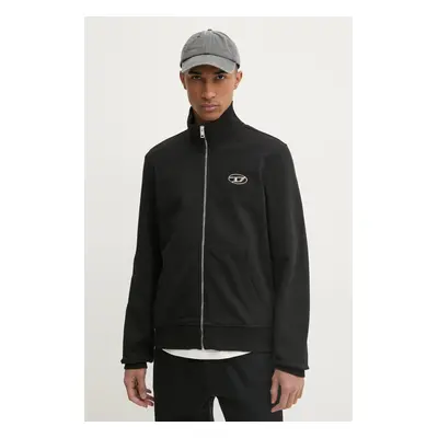 Diesel felső S-GINNI-ZIP-OD SWEAT-SHIRT fekete, férfi, nyomott mintás, A11439.0BMBJ