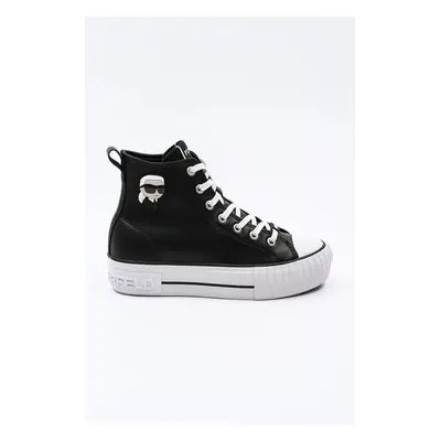 Karl Lagerfeld bőr sneaker KAMPUS MAX NFT fekete, női, KL60445T