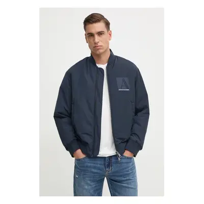 Armani Exchange bomber dzseki férfi, sötétkék, átmeneti, oversize, 6DZB20 ZN5MZ