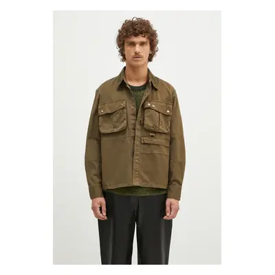 Barbour ingkabát Oakmoor OS Twill Overshirt zöld, átmeneti, MOS0380