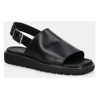 Calvin Klein Jeans szandál SQ MOLDED SANDAL SLING MG LTH fekete, női, YW0YW01711