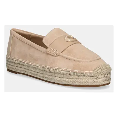 Coach espadrilles velúrból Camilla bézs, CR046