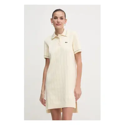 Lacoste pamut ruha bézs, mini, egyenes, EF3585