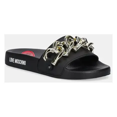 Love Moschino papucs fekete, női, JA28132G1MI16000