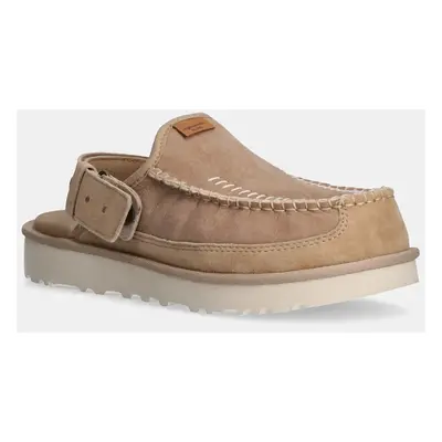 UGG papucs velúrból Goldencoast Clog Regenerate bézs, férfi, 1169491-SAN