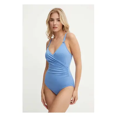 MICHAEL Michael Kors egyrészes fürdőruha LOGO TRIM SURPLICE ONE PIECE enyhén merevített kosaras,