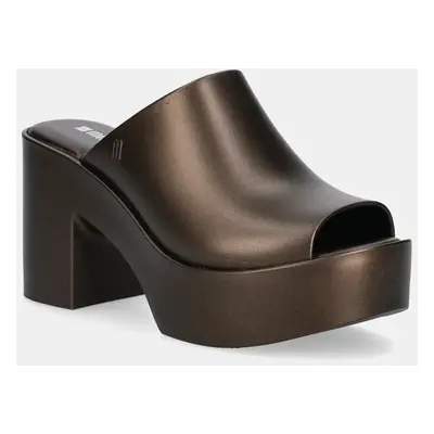 Melissa papucs MELISSA MULE HYPE METALLIC AD barna, női, magassarkú, 36497.BI597