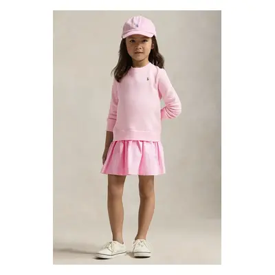 Polo Ralph Lauren gyerek ruha rózsaszín, mini, harang alakú