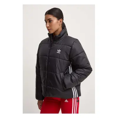 adidas Originals rövid kabát Adicolor Puffer női, fekete, téli, II8455