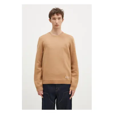 A.P.C. gyapjú pulóver Pull Edward férfi, barna, WVBDJ.H23059