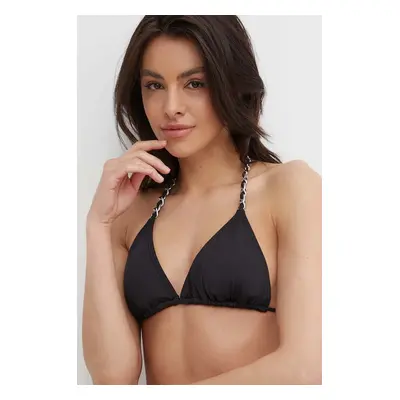 MICHAEL Michael Kors bikini felső STRING BIKINI TOP fekete, enyhén merevített kosaras, MM7M039