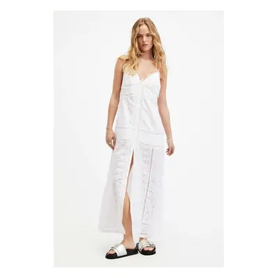 AllSaints ruha DAHLIA EMB DRESS fehér, maxi, egyenes, W083DA