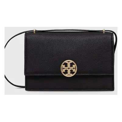 Tory Burch bőr táska Miller Shoulder Bag fekete, 154703.001