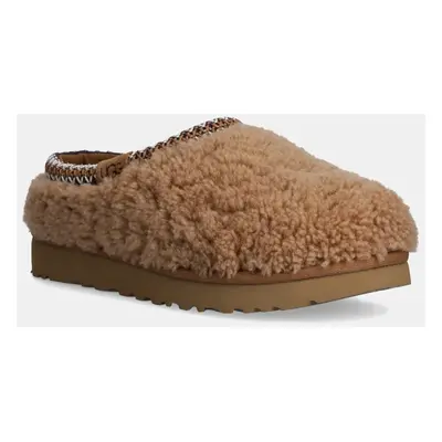 UGG papucs Tasman Maxi Curly barna, 1158356-CHE