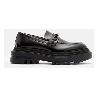 AllSaints bőr mokaszin Alexia Chain Loafer fekete, női, platformos, W060FB